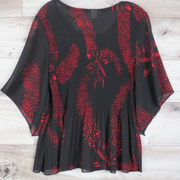 First Choice* Women's Asymmetrical Half‎ Sleeves Low V-Neck Pullover Blouse~ 3XL - Picture 2 of 10